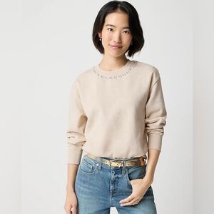 J.Crew Embellished-neckline sweatshirt
